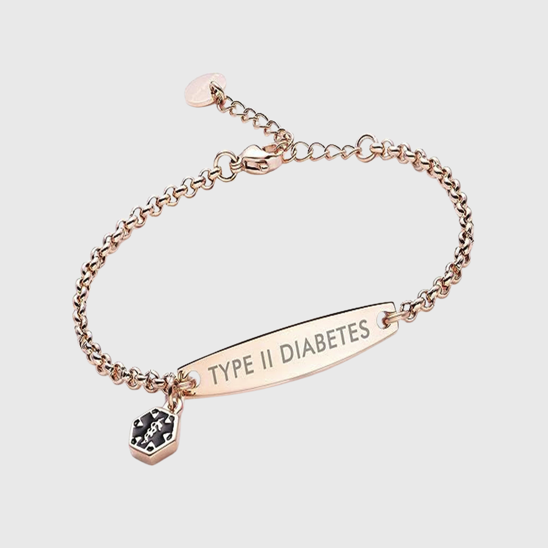 Rose Gold Diabetes Bracelet - Your Peace Of Mind First