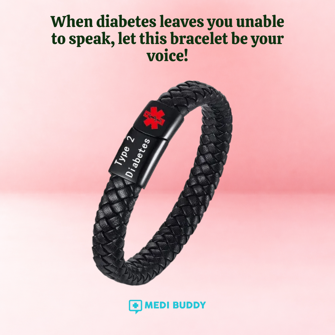 Diabetes Medical ID Bracelet - When You Can’t Speak, This Speaks For You