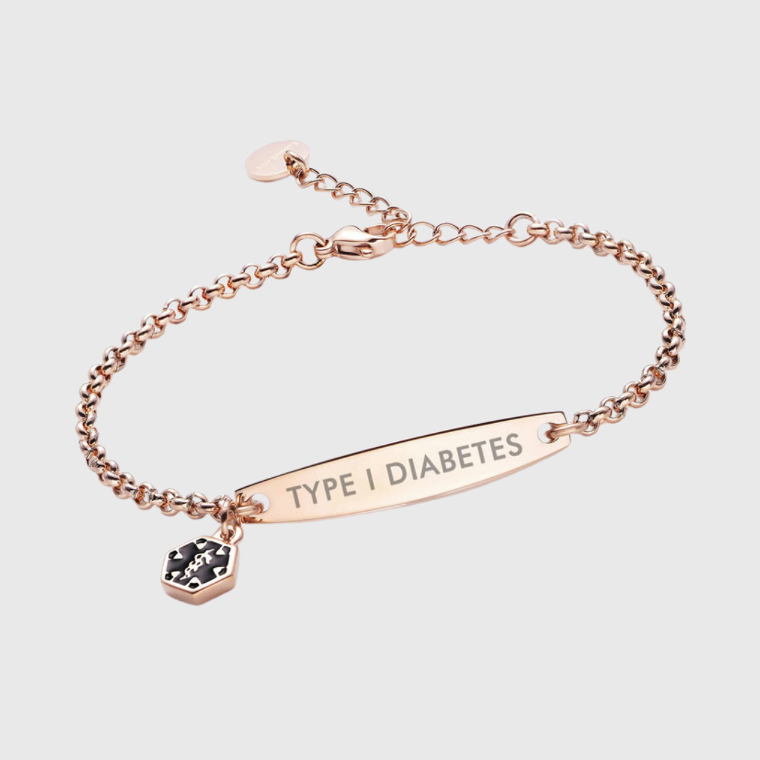 Rose Gold Diabetes Bracelet - Your Peace Of Mind First